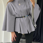 Women's Stylish Elegant Solid-color Wool Cape Coat