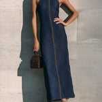 Slim-fit Sleeveless Denim Dress