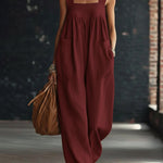 Casual Linen And Cotton Sleeveless Jumpsuit