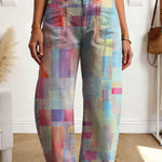 Women's Geometry Color Gradient Art Print Casual Cotton Trousers With Pockets