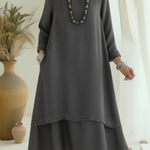 Elegant Double-layered Hem Denim Dress