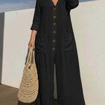 Women's Cozy And Casual Linen And Cotton Jumpsuit