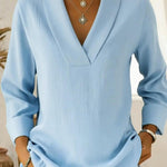 Vintage And Elegant Shawl Collar Linen Shirt