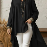 Boho Comfortable Solid Color Flowy Shirt