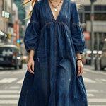 Women's Casual Loose-fitting 100% Cotton Denim Dress