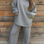 Cozy Sweatshirt And Wide-leg Pants Two-piece Set