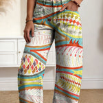 Women's Geometry Fish Color Gradient Art Print Casual Cotton Trousers With Pockets