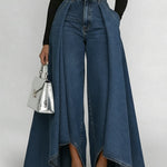 Women's High-Waisted Relaxed Wide-Leg Jeans – Effortless Everyday Comfort