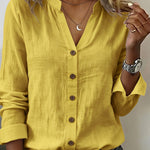 Casual Linen And Cotton Long-sleeved Shirt