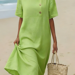 Elegant Cozy Round-neck Loose A-line Dress