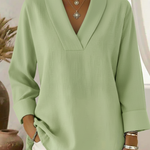 Vintage And Elegant Shawl Collar Linen Shirt