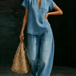 Minimalist Cozy Style Denim Set