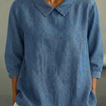 Women's Casual Denim 3/4 Sleeve Top