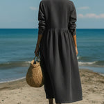 Women's Casual Pleated Denim Dress