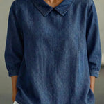 Women's Casual Denim 3/4 Sleeve Top