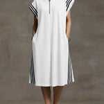 Women's Short-sleeved Loose-fitting Hooded Linen Casual Dress