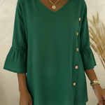 Cozy Button-down Linen Shirt Top