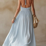 Women's V-neck Sleeveless Casual Loose Cotton And Linen Dress