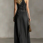 Stylish Slim Fit Sleeveless Denim Maxi Dress