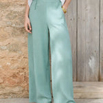 Women's Solid Color High-waisted Casual Loose Cotton And Linen Wide-leg Pants