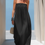 Casual Vacation Strapless Denim Dress