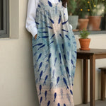 Women's Vintage Art Little Fish Casual Loose Denim Vest Dress