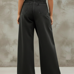 Stylish Elegant Wrap-around Faux Two-piece Denim Pants