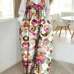 Women's Retro Colorful Pattern Art Print Casual Cotton Denim Dress