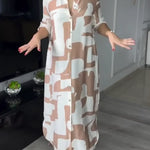 Women's Artistic Print Shirt Dress