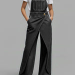 Women's Sleeveless Casual Loose Denim Wide-leg Jumpsuit With Suspenders