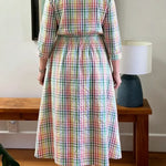 Women's Rainbow Plaid Cotton Dress