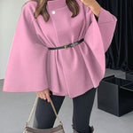 Women's Stylish Elegant Solid-color Wool Cape Coat