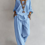 Casual Cozy Loose Linen Cotton Two-piece Set