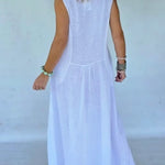 Women's Cozy Linen And Cotton Sleeveless Dress