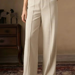 Women's Solid Color High-waisted Casual Loose Corduroy Wide-leg Pants