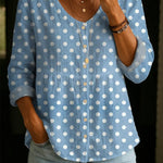 Women's Polka Dot Pattern Art Print Casual Cotton Shirt