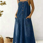 Women's Casual Sleeveless Cotton Denim Dress