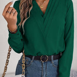 Women's V-neck Long-sleeve Shirt