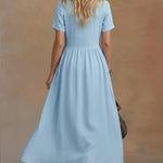 Comfortable Linen And Cotton Tie-waist Dress