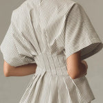 Women's Striped Art Pattern Casual Cotton Shirt