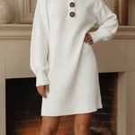 Women's Cozy Button-down Sweater Dress