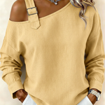 Casual Straps Linen-cotton Shirt Top