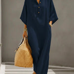 Loose And Cozy Linen And Cotton Dress