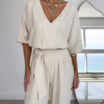 Women's Linen And Cotton Jumpsuit