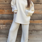 Cozy Sweatshirt And Wide-leg Pants Two-piece Set