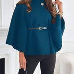 Women's Stylish Elegant Solid-color Wool Cape Coat