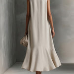 Women's V-neck Sleeveless Casual Loose Linen Dress