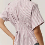 Women's Striped Art Pattern Casual Cotton Shirt