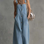Women's Casual Loose Sleeveless Denim Overalls Dress