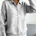 Distressed American Flag Decorative Pattern Casual Shirt Collar Long Sleeve Sweater